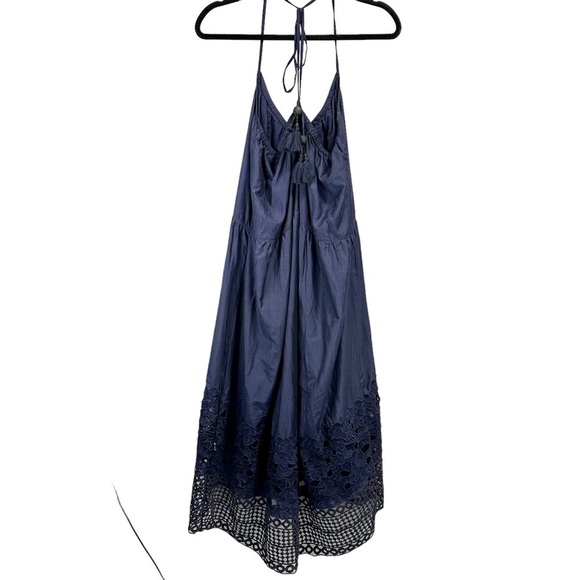 Tryb Tula A-Line High-Low Midi Dress, Dune Lace Embroidery - Picture 4 of 8